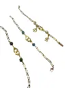 bracelet acier  couleur or +perles+cadenas