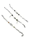 bracelet acier +perles+cadenas COULEUR ARGENT