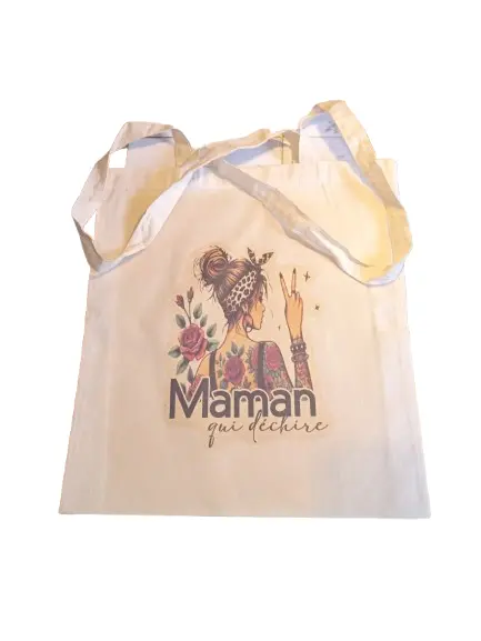 Sac de shopping "Maman qui déchire n°" – Fait main en Sarthe