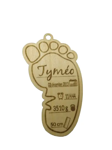 Empreinte de Vie – Porte-clés bois personnalisé