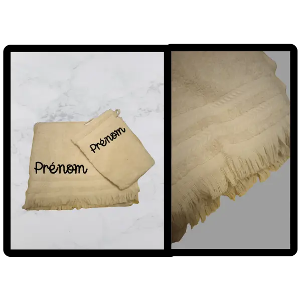 Serviette et gant personnalisés avec prénom - Cadeau unique et pratique