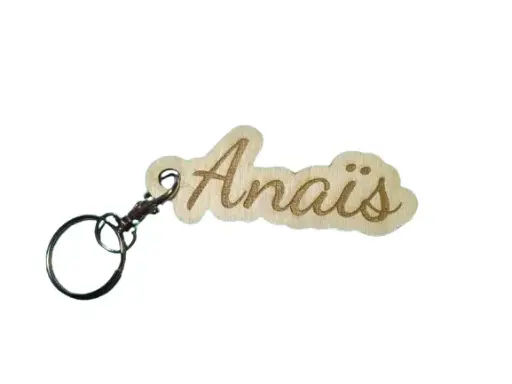 porte clés prénom en bois personnaliser