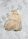 boule de noël a personnaliser bois et macramé blac fait main