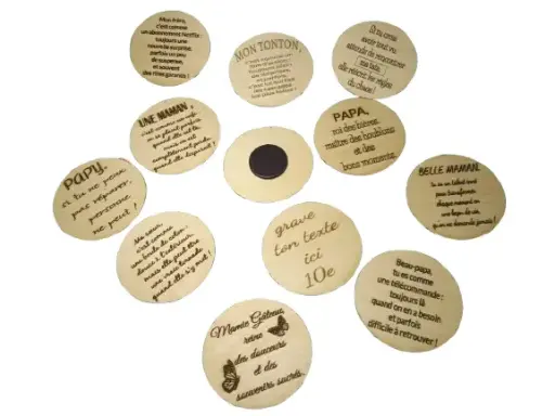 badges frigo en bois humoristique